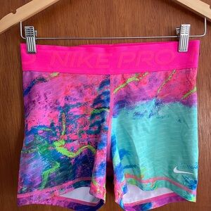 Nike Dri-Fit neon tye dye shorts